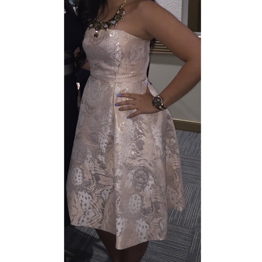 Adrianna Papell gold party dress